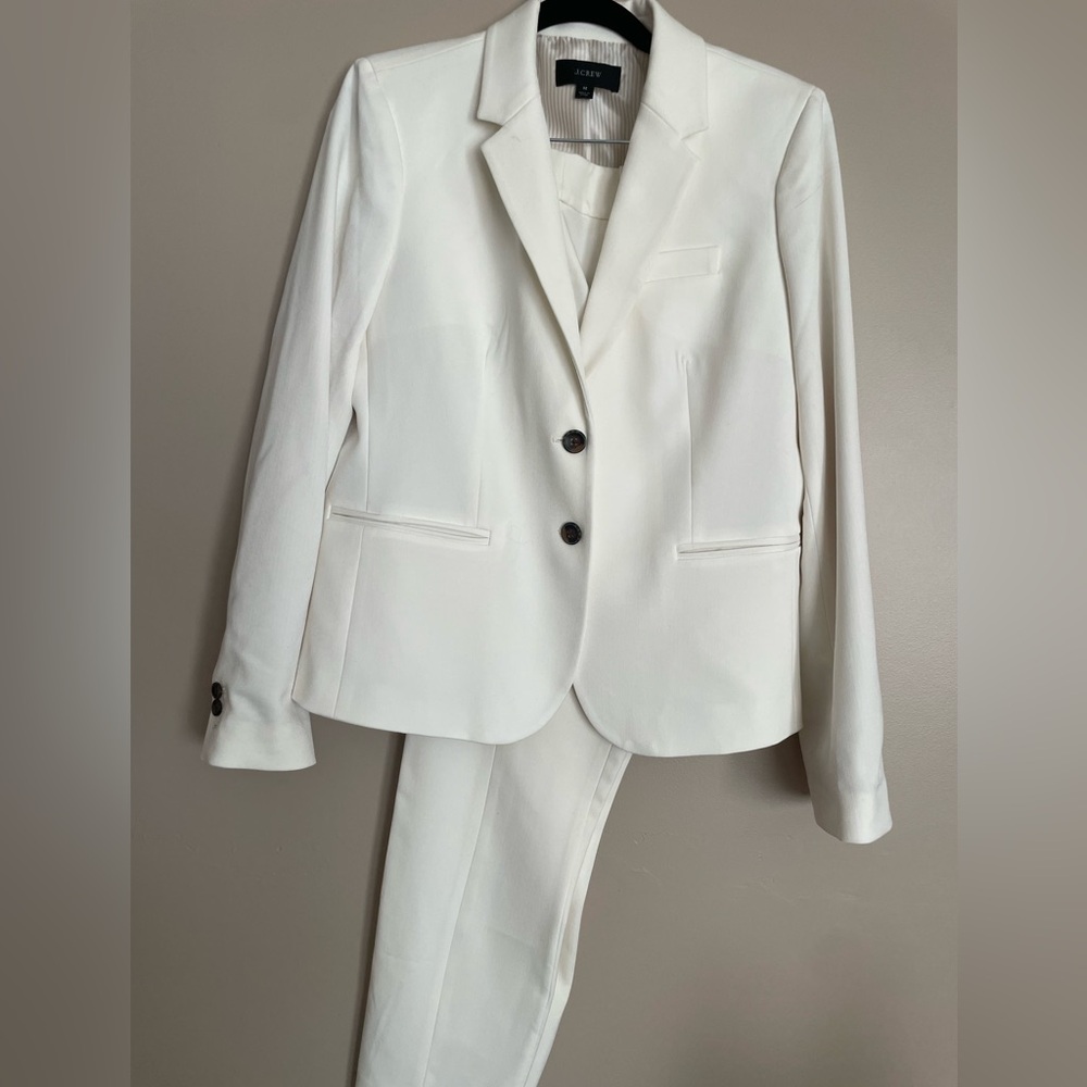 J. Crew Women's White Pantsuit Blazer & Trousers